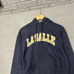 Champion La Salle University Eco Fleece Hoodie Navy Blue Mens XL